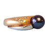 14k Signed HK Estate Ring Tahitian Pearl Rose and White Gold with VS Diamonds - Joseph Diamonds