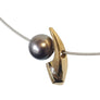 18k Estate Designer Tahitian Pearl Diamond Steel Cable Necklace - Joseph Diamonds