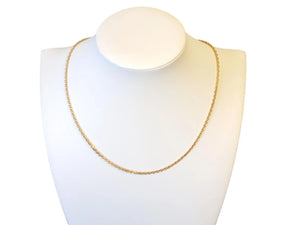 18k Rose Gold Link Necklace Diamond Cut Japanese Estate Designer - Joseph Diamonds