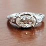Art Deco Diamond Ring Oval Diamond .90ct K VS 18k White Gold Vintage Ring