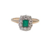 Antique Estate Colombian Emerald and old Euro Diamond Ring - Joseph Diamonds