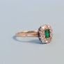 Antique Estate Colombian Emerald and old Euro Diamond Ring - Joseph Diamonds