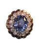 Antique Victorian Oval Blue Sapphire Sri Lanka No Heat 9.19ct, 2.5tcw Diamonds - Joseph Diamonds