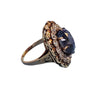 Antique Victorian Oval Blue Sapphire Sri Lanka No Heat 9.19ct, 2.5tcw Diamonds - Joseph Diamonds