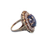 Antique Victorian Oval Blue Sapphire Sri Lanka No Heat 9.19ct, 2.5tcw Diamonds - Joseph Diamonds