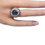 Antique Victorian Oval Blue Sapphire Sri Lanka No Heat 9.19ct, 2.5tcw Diamonds - Joseph Diamonds