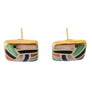 Asch Grossbardt Earrings 14k Yellow Gold Multi-Stone Inlay Design - Joseph Diamonds