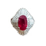 Burma Ruby 3.19ct Oval Vivid Red Pigeons Blood Ruby GIA Platinum 1.78tcw diamond - Joseph Diamonds