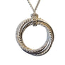 David Yurman Crossover Pendant Necklace Sterling Silver with Diamonds, 26mm - Joseph Diamonds