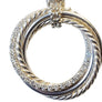David Yurman Crossover Pendant Necklace Sterling Silver with Diamonds, 26mm - Joseph Diamonds