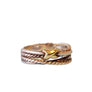 David Yurman Signed Bypass Sterling and 18k Yellow Gold Ring - Joseph Diamonds