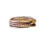 David Yurman Signed Bypass Sterling and 18k Yellow Gold Ring - Joseph Diamonds