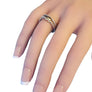 David Yurman Signed Bypass Sterling and 18k Yellow Gold Ring - Joseph Diamonds