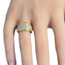 Diamond Fashion Band 18k Yellow Gold Tapered Ring .78tcw White VS Diamonds - Joseph Diamonds