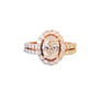 Estate 14k Oval Halo Diamond Ring EGL USA H SI1 1ct Center - Joseph Diamonds
