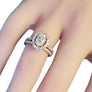 Estate 14k Oval Halo Diamond Ring EGL USA H SI1 1ct Center - Joseph Diamonds