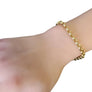 Estate 14k Toggle Bracelet Yellow Gold Link Chain with Heart Lock - Joseph Diamonds