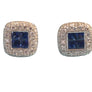 Estate 14k white Gold Diamond and Sapphire Earrings and Necklace Set - Joseph Diamonds