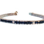 Estate 18k White Gold Sapphire and Diamond Line Bracelet - Joseph Diamonds