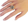 Estate Aquamarine Emerald Cut Diamond Ring 14k Yellow Gold - Joseph Diamonds