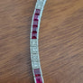 Estate Art Deco Style Diamond Platinum Bracelet .96tcw old VS Diamonds Rubies - Joseph Diamonds