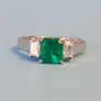Estate Colombian emerald 1.13ct diamond ring - Joseph Diamonds