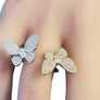 Estate Designer 18k Butterfly Diamonds Ring .74tcw VS Diamonds White & Rose Gold - Joseph Diamonds
