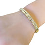 Estate Diamond Bangle Heavy 14k Yellow Gold Diamond Bracelet - Joseph Diamonds