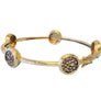 Estate Fine Bangle 14k Yellow Gold 1.59tcw Chocolate Diamonds Matte Scraped - Joseph Diamonds