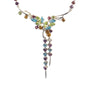 Estate Fine Necklace 14k White Gold Diamond and Gems Multicolor - Joseph Diamonds