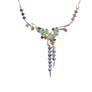 Estate Fine Necklace 14k White Gold Diamond and Gems Multicolor - Joseph Diamonds