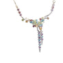 Estate Fine Necklace 14k White Gold Diamond and Gems Multicolor - Joseph Diamonds
