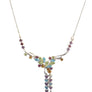Estate Fine Necklace 14k White Gold Diamond and Gems Multicolor - Joseph Diamonds