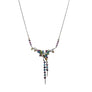 Estate Fine Necklace 14k White Gold Diamond and Gems Multicolor - Joseph Diamonds
