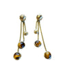 Estate Rare David Yurman Earrings 18k Yellow Gold Tiger's Eye Drop Earrings - Joseph Diamonds