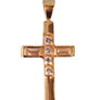 Estate Vintage Cross Pendant 14k Yellow Gold and White VS Diamonds - Joseph Diamonds