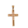 Estate Vintage Cross Pendant 14k Yellow Gold and White VS Diamonds - Joseph Diamonds