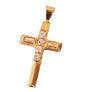 Estate Vintage Cross Pendant 14k Yellow Gold and White VS Diamonds - Joseph Diamonds