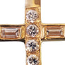 Estate Vintage Cross Pendant 14k Yellow Gold and White VS Diamonds - Joseph Diamonds