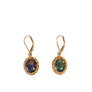 Estate Vintage Oval Black Opal Drop Earrings 14k Yellow Gold Doublets - Joseph Diamonds