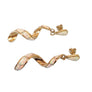Estate White Opal Inlay Spiral Drop Earrings 14k Yellow Gold - Joseph Diamonds