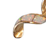 Estate White Opal Inlay Spiral Drop Earrings 14k Yellow Gold - Joseph Diamonds