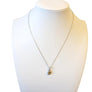 Estate Yellow Oval Sapphire and Diamond Necklace White Gold Pendant Link Chain - Joseph Diamonds
