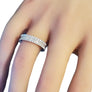 Eternity Band 1.89tcw 3 Row 18k White Gold White VS Diamonds New Close Out ring - Joseph Diamonds
