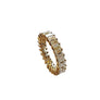 Eternity Diamond Band, Ring 18k yellow gold 6.09tcw VS Light Yellow Emerald Cuts - Joseph Diamonds