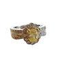 Fancy Yellow Diamond Ring 2.25tcw Euro Shank 18k White Gold Ring 1.65ct Center - Joseph Diamonds