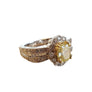 Fancy Yellow Diamond Ring 2.25tcw Euro Shank 18k White Gold Ring 1.65ct Center - Joseph Diamonds