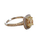 Fancy Yellow Diamond Ring 2tcw 18k White Gold Ring 1.41ct cushion Diamond Center - Joseph Diamonds