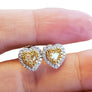 Fancy Yellow Heart Shape 18k White Gold Diamond Designer Diamond Earrings - Joseph Diamonds