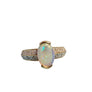Opal 14k yellow gold diamond ring designer white opal diamond band - Joseph Diamonds